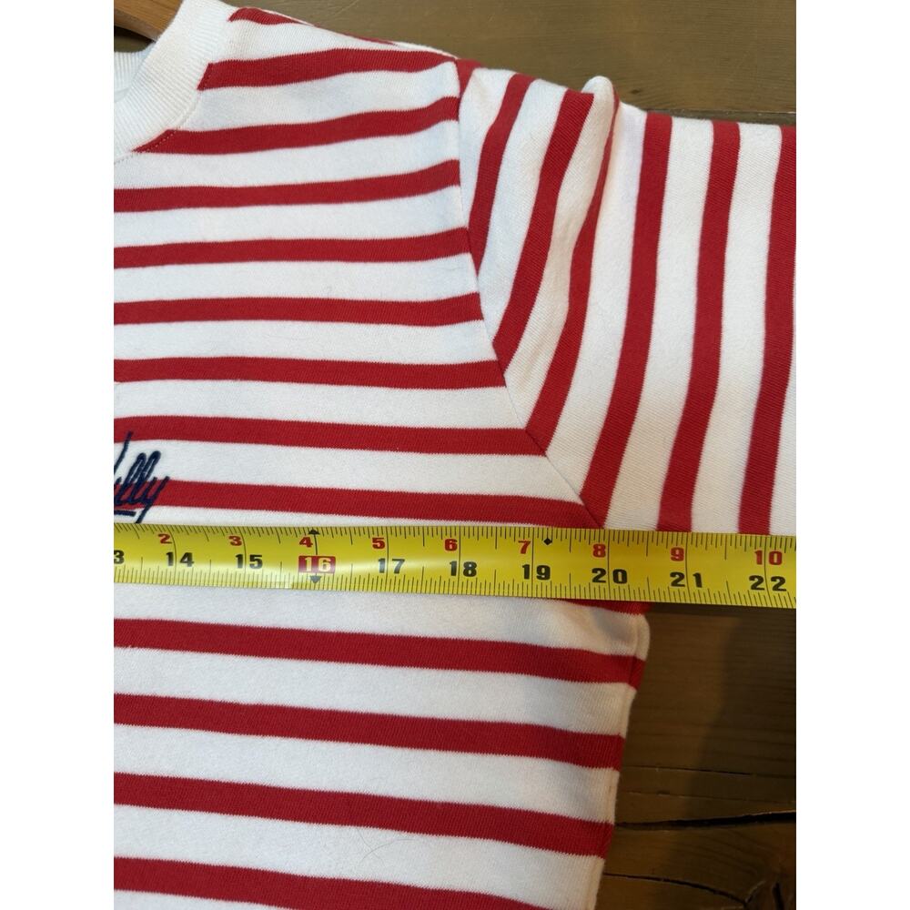 Lilly Pulitzer XXS Red White Stripe Starfish Sequin Pearl Sweatshirt Coastal - Picture 6 of 7
